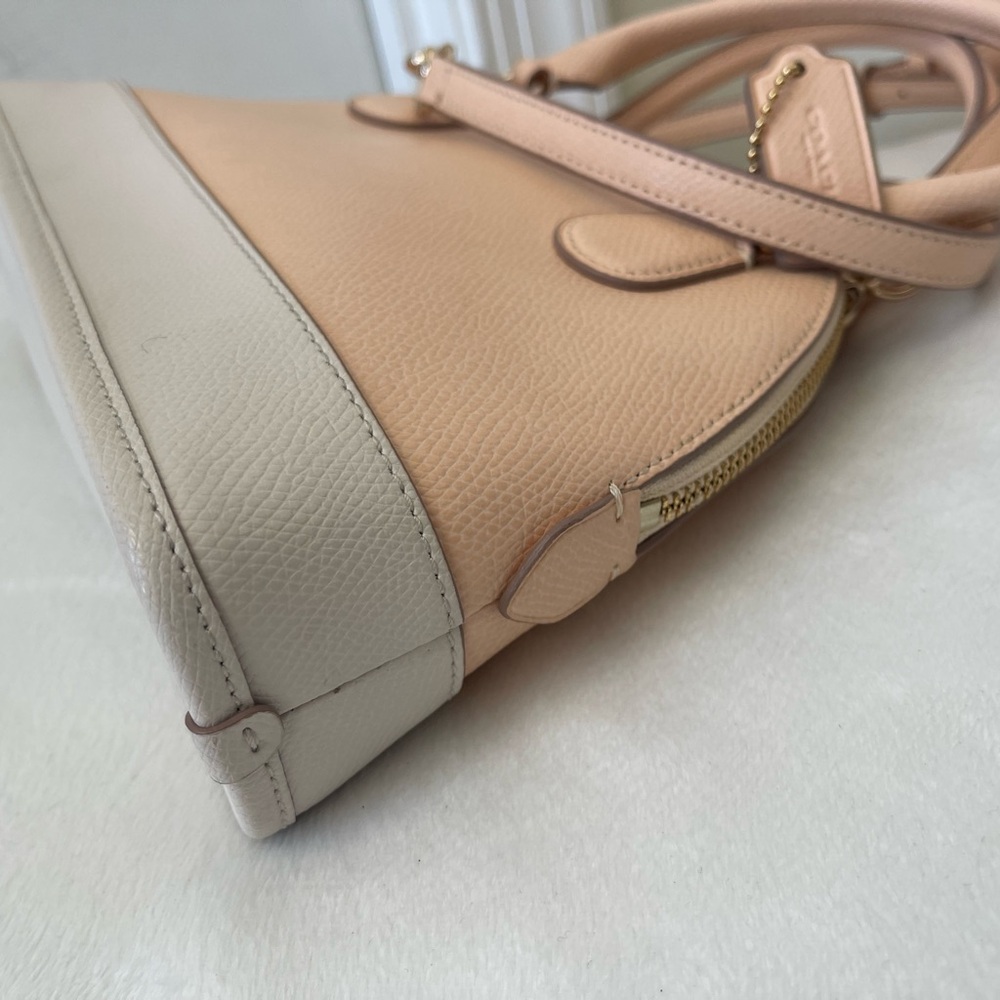 Coach Pink and Cream Domed Shape Small Satchel Bag EUC - Picture 5 of 13